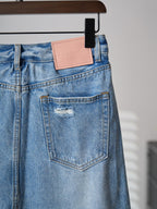 Acne Studios Distressed Layer‑Look Denim Skirt‑Trousers