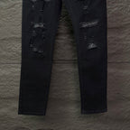 AMIRI Mesh‑Lined Multi‑Rip Distressed Slim‑Fit Denim Jeans