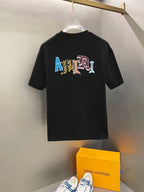 Amiri Gothic Style Letter Chest Graphic Crew‑Neck Short‑Sleeve T‑Shirt