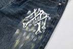 AMIRI Bone MA Logo Vintage Wash Baggy Denim Jeans