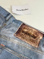 Acne Studios Heavily Distressed Denim Jort Shorts