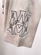 AMIRI Tie‑Dye Patch Logo Drawstring Casual Shorts