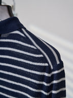 Polo Ralph Lauren Men's Striped Knit Short‑Sleeve Polo Shirt, Blue Pony Embroidery