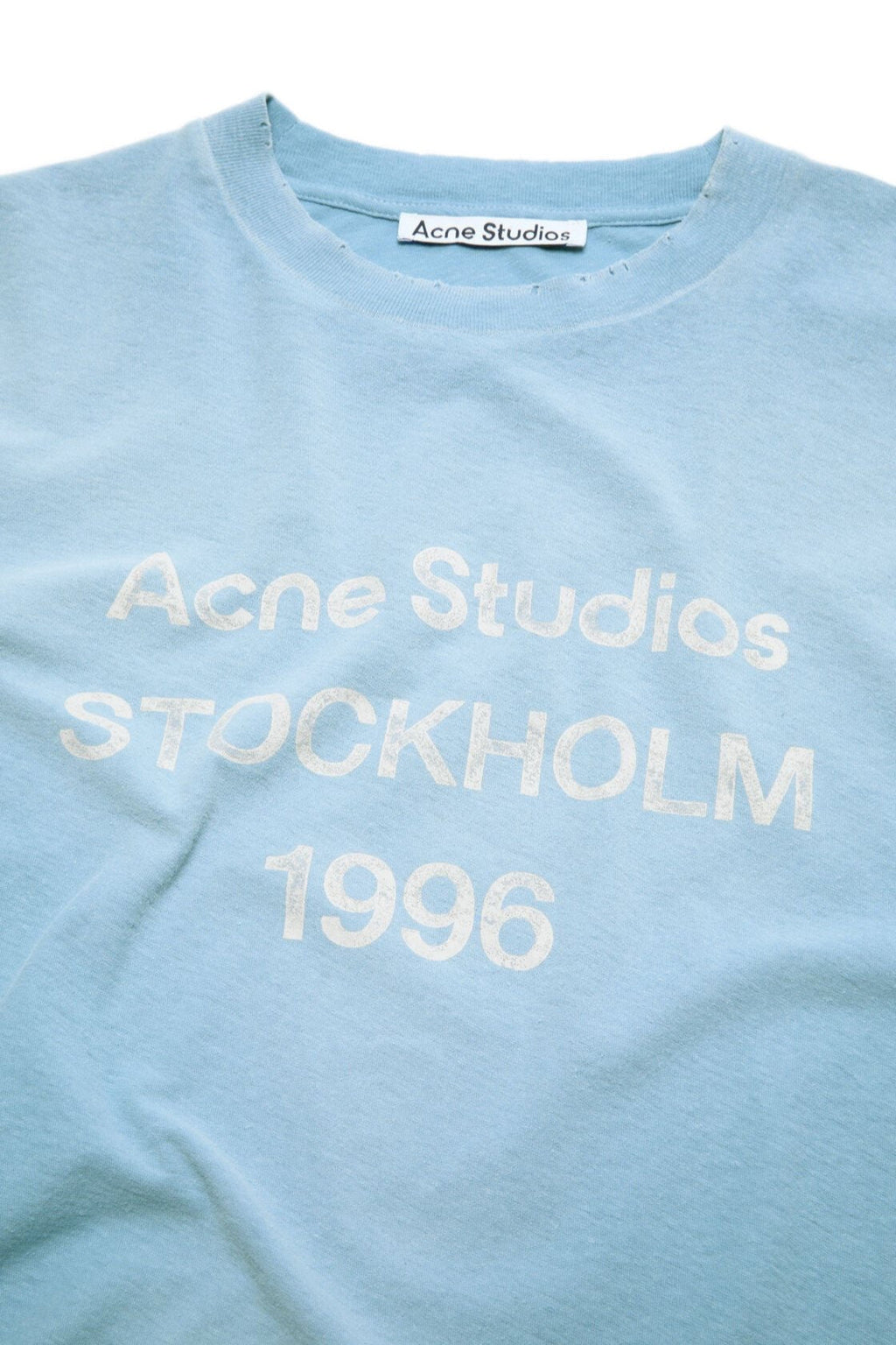 Acne Sprayed 1996 Logo Long Sleeve T-shirt Corn Flower Blue