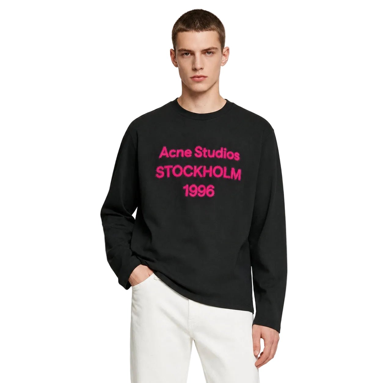 Acne Studios 1996 LOGO Long Sleeve RELAXED FIT Black