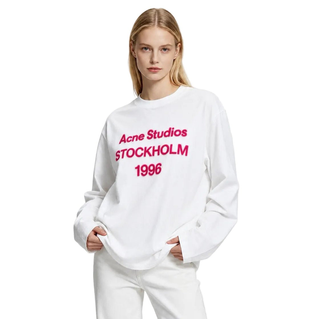 Acne Studios 1996 LOGO Long Sleeve RELAXED FIT Off white