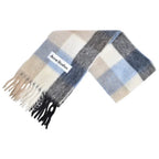 Acne Studios Mohair Checked Scarf Blue Beige Black