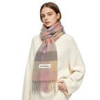 Acne Studios Mohair Checked Scarf Fuchsia lilac pink
