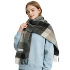 Acne Studios Mohair Checked Scarf Green Grey Black
