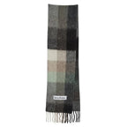 Acne Studios Mohair Checked Scarf Green Grey Black
