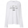 Acne Studios Rhinestone logo Long sleeve T-shirt Optic White