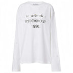 Acne Studios Rhinestone logo Long sleeve T-shirt Optic White