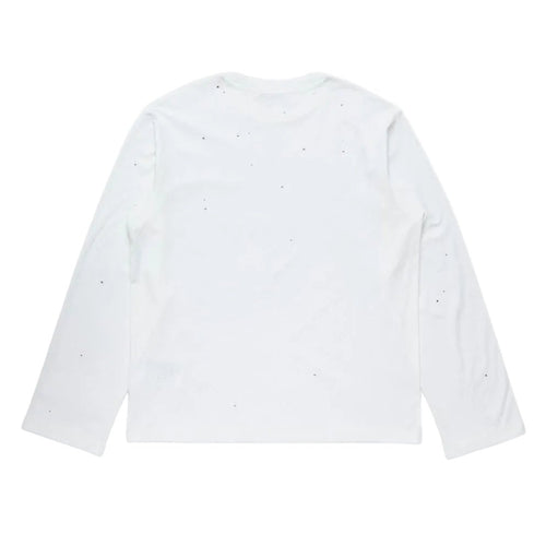 Acne Studios Rhinestone logo Long sleeve T-shirt Optic White