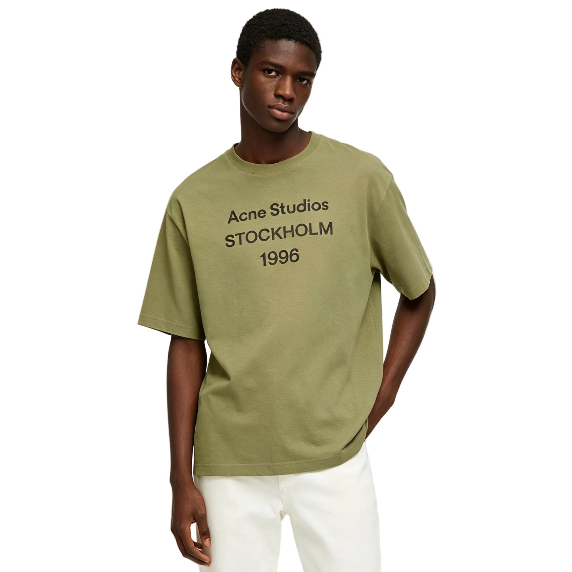 Acne Studios Sprayed Logo T-Shirt Olive green