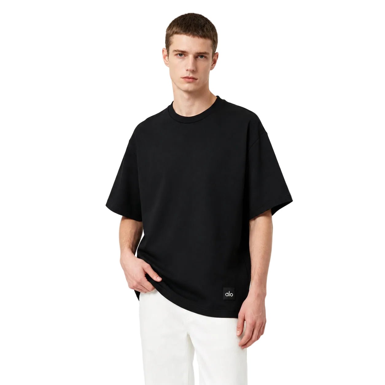 Alo Double Take Crew Neck Short Sleeve TShirt Black