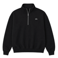 ALO YOGA ACCOLADE 1 4 ZIP BLACK SWEATSHIRT