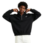 ALO YOGA ACCOLADE 1 4 ZIP BLACK SWEATSHIRT
