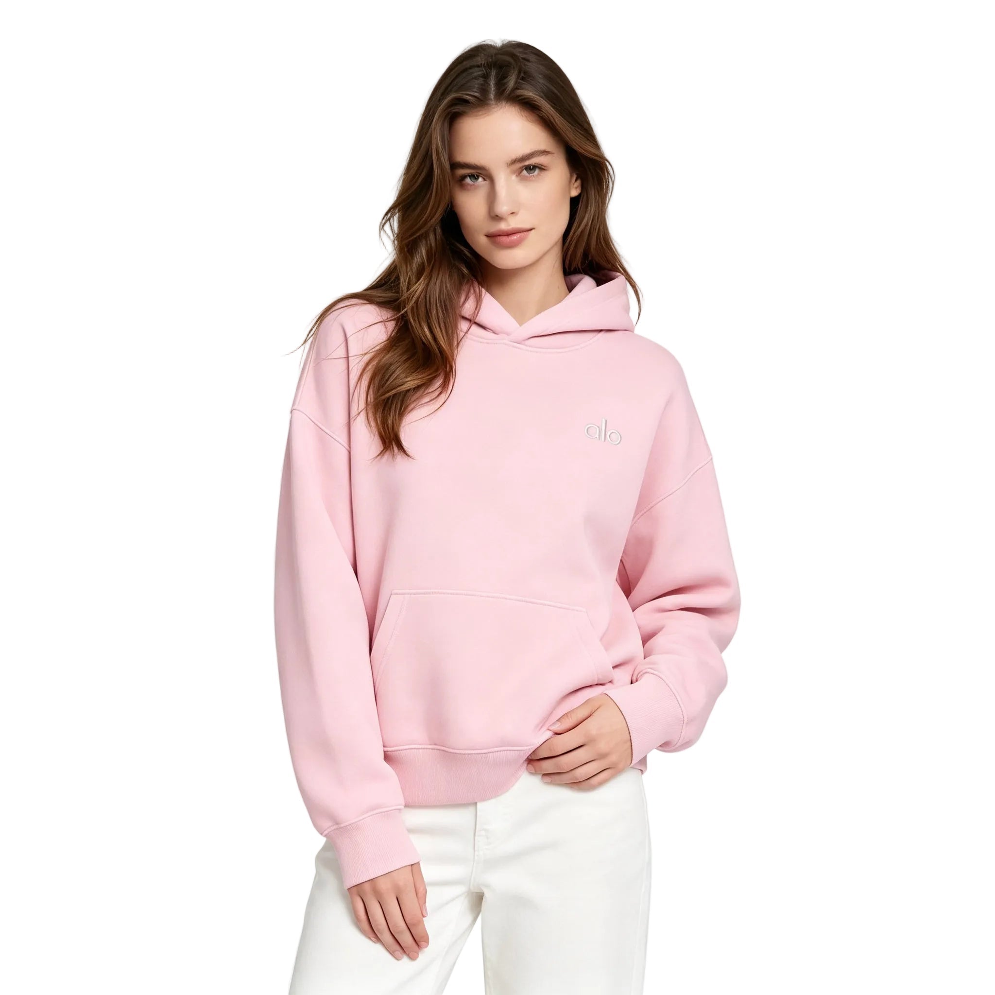 Alo Yoga Accolade Cotton Blend Hoodie Ballet Pink