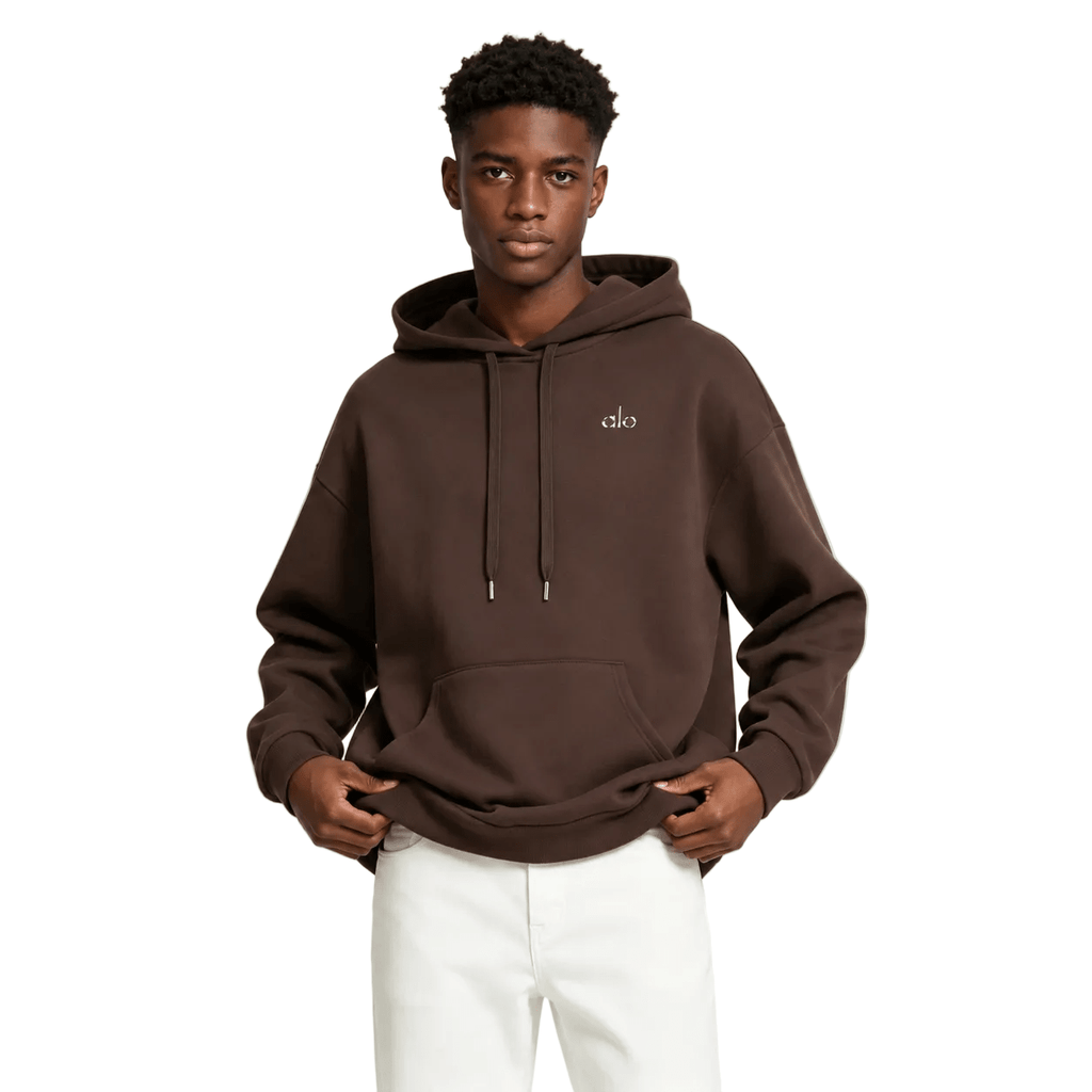 Alo Yoga Accolade Cotton Blend Hoodie Espresso