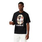 BAPE A Bathing Ape Check by Bathing Tee Black Beige