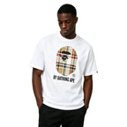 BAPE A Bathing Ape Check by Bathing Tee  White Beige