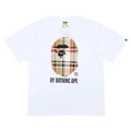 BAPE A Bathing Ape Check by Bathing Tee  White Beige