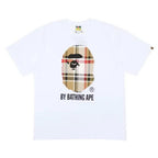 BAPE A Bathing Ape Check by Bathing Tee  White Beige