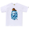 Bape ABC Camo Milo On Big Ape Tee FW25 White Blue