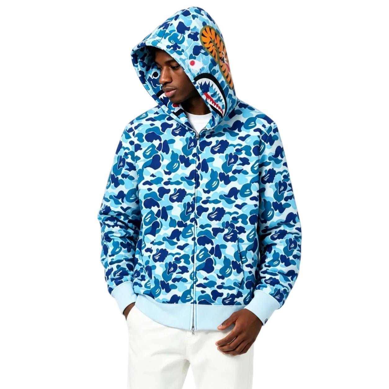 BAPE ABC Camo Shark Full Zip Hoodie Blue