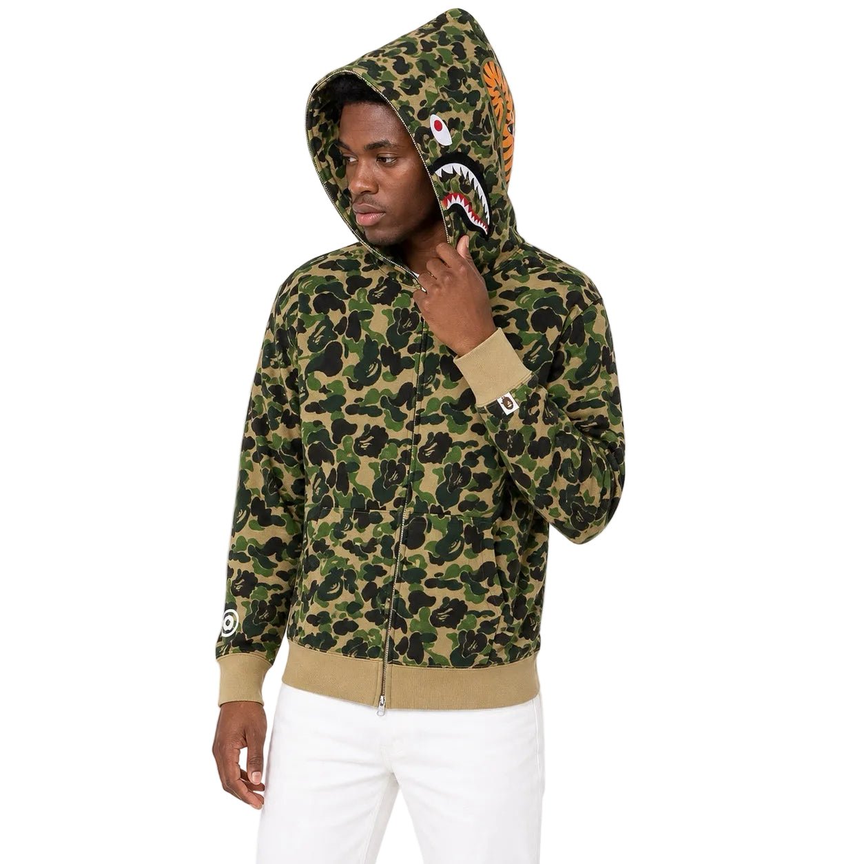BAPE ABC Camo Shark Full Zip Hoodie Green