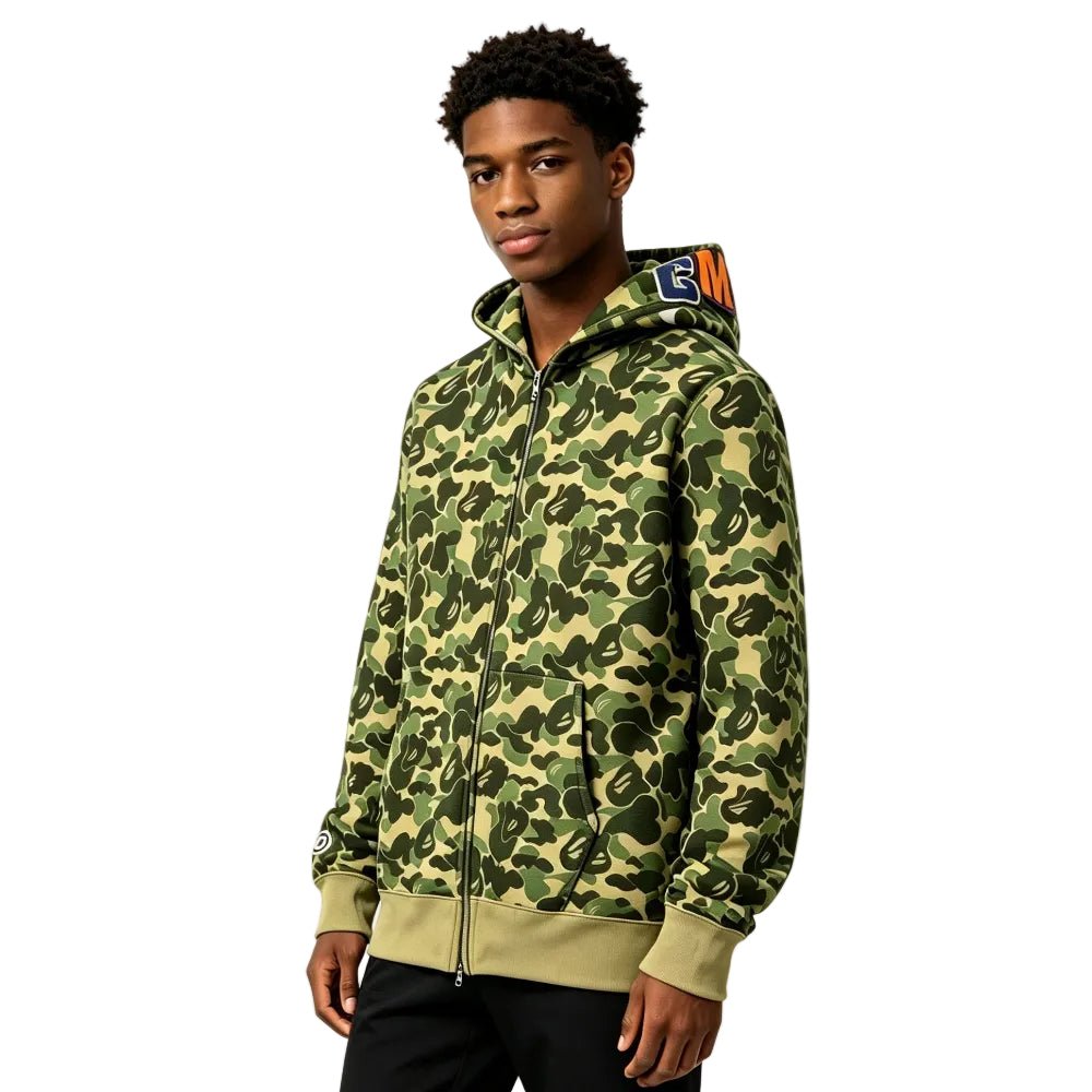BAPE ABC Camo Shark Full Zip Hoodie Green