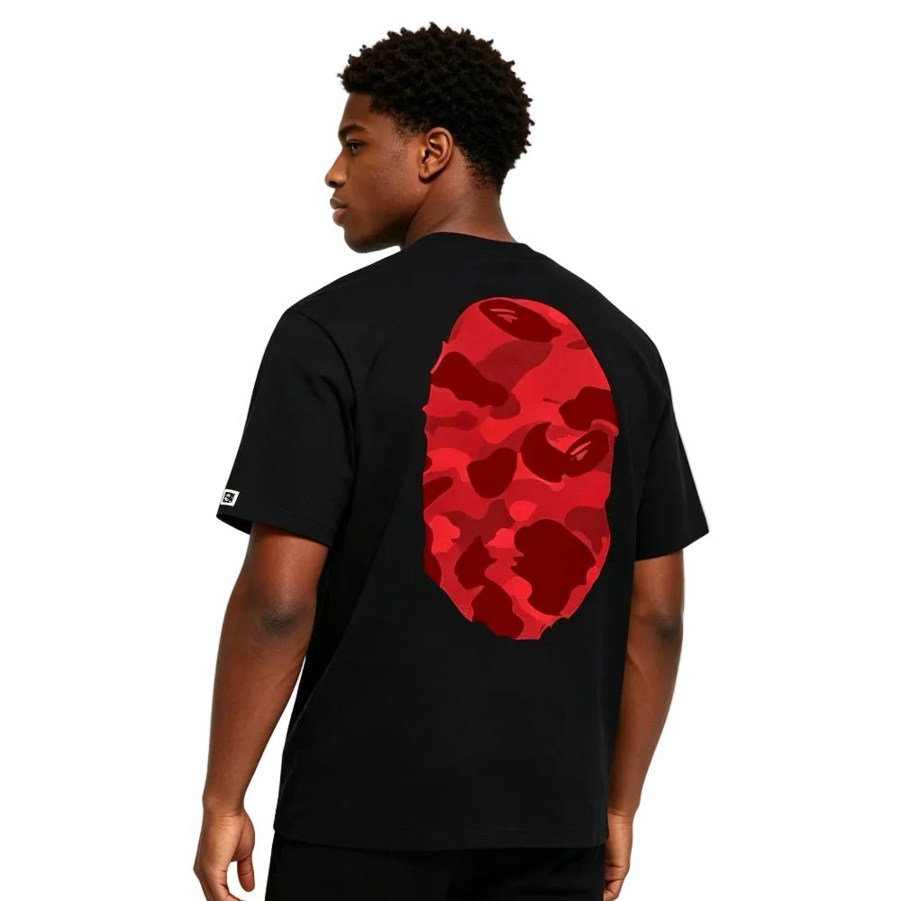BAPE Color Camo Big Ape Head Tee Black Red