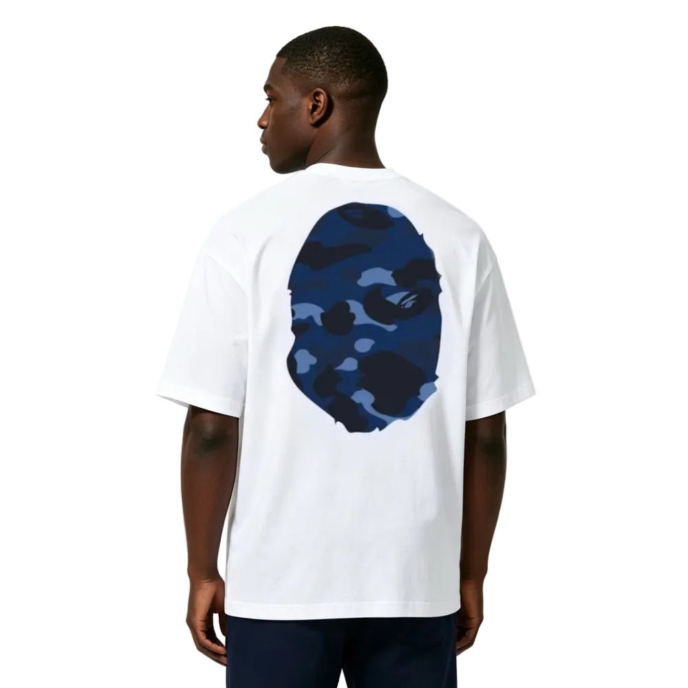 BAPE Color Camo Big Ape Head Tee White Blue