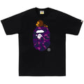 Bape Color Camo Milo On Big Ape Tee Black Purple