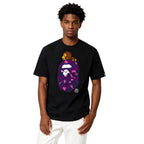 Bape Color Camo Milo On Big Ape Tee Black Purple