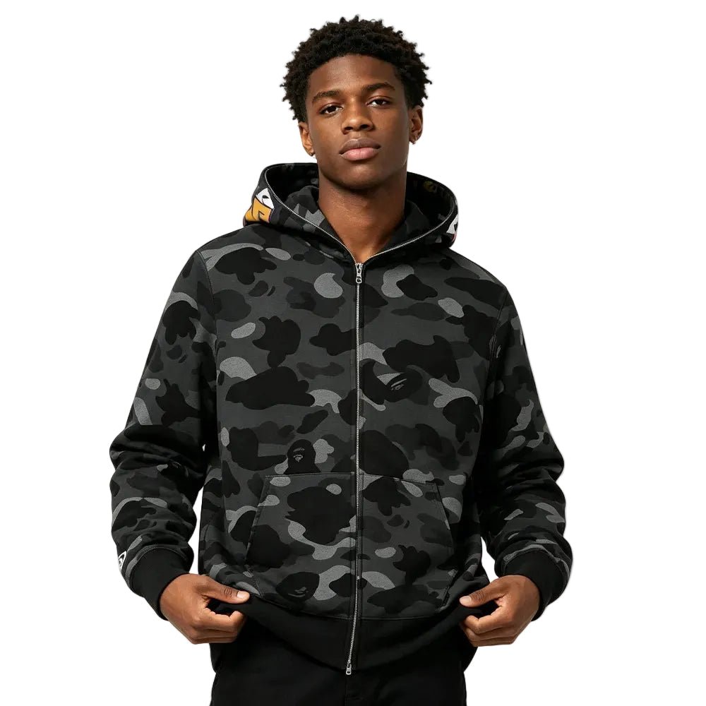 BAPE Color Camo Shark Full Zip Hoodie Black