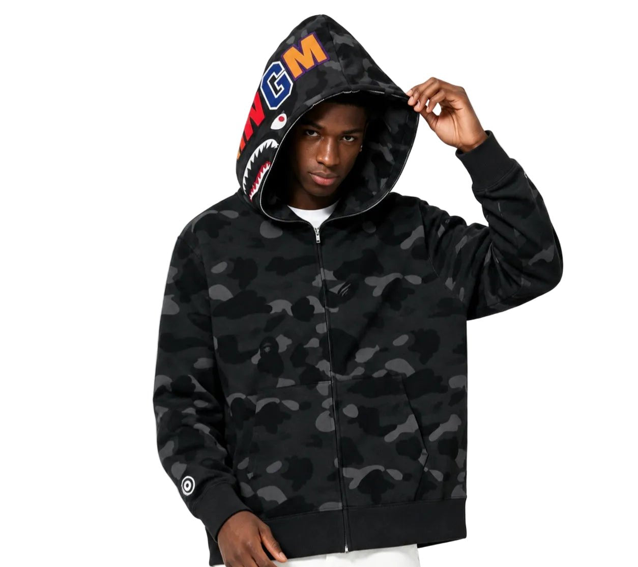 BAPE Color Camo Shark Full Zip Hoodie Black