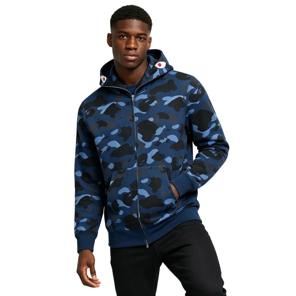 BAPE Color Camo Shark Full Zip Hoodie Navy