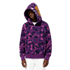 BAPE Color Camo Shark Full Zip Hoodie Purple