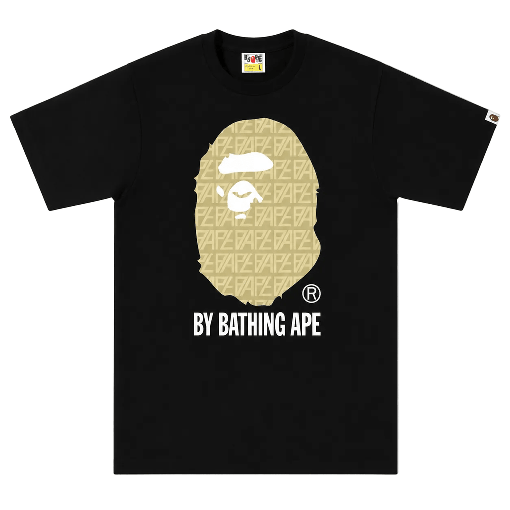 BAPE Logo Monogram By Bathing Ape Tee Black Beige