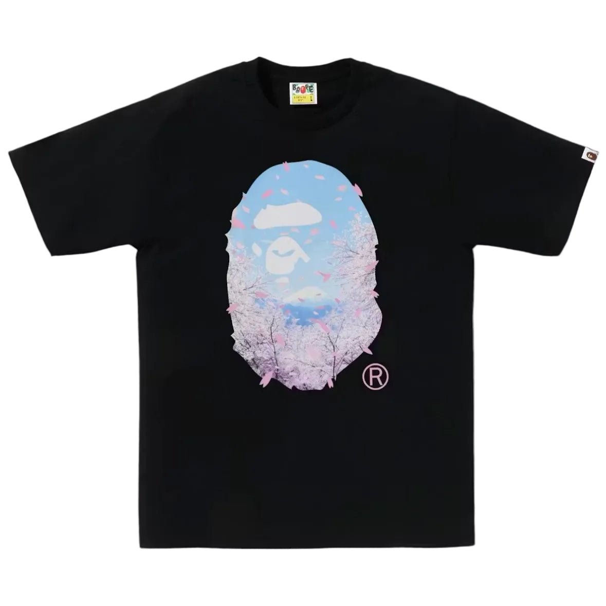 BAPE Sakura Photo Ape Head Tee SS26 Black