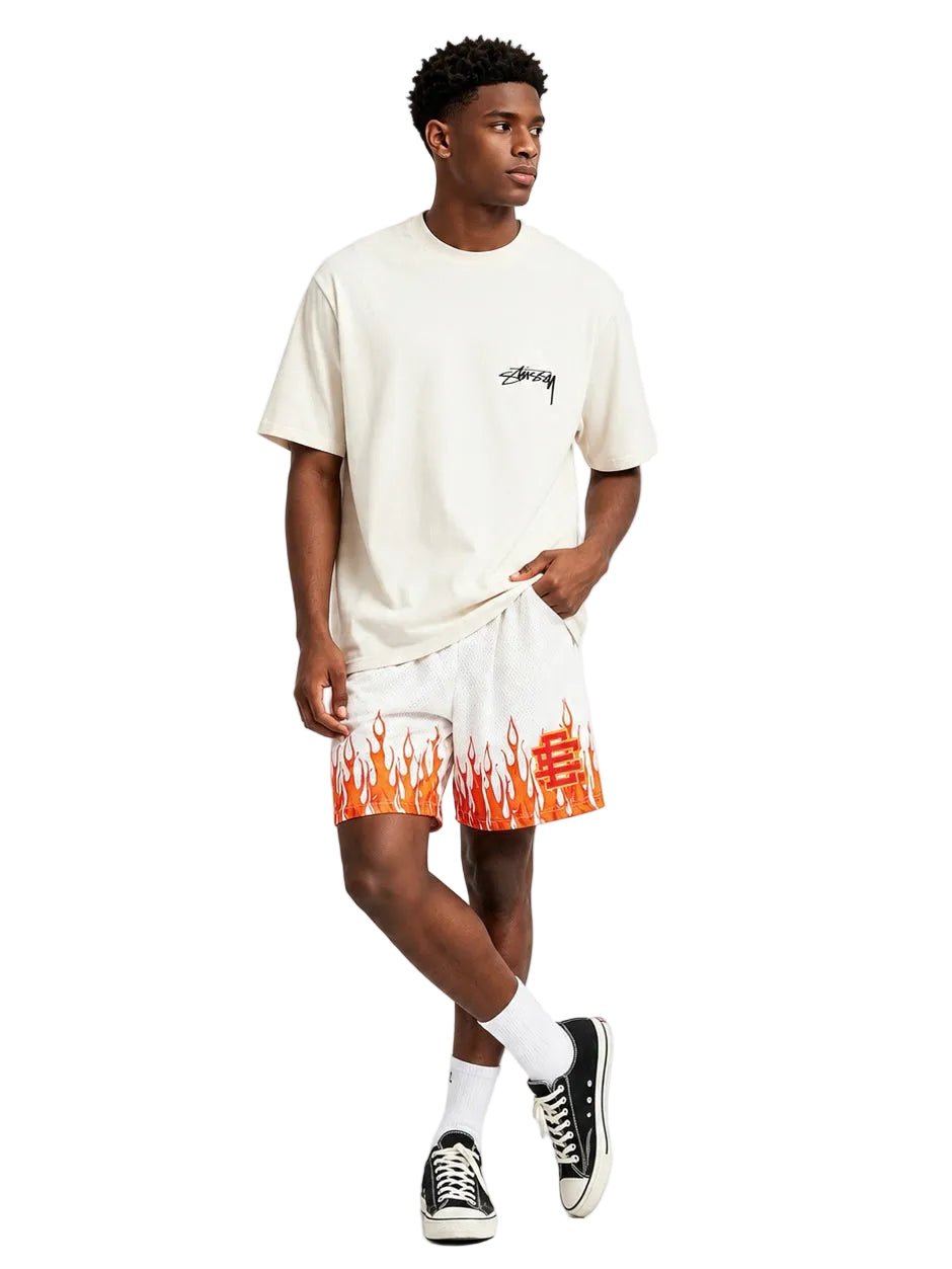 Eric Emanuel EE Basic Core Burning Flames Short Off White Red