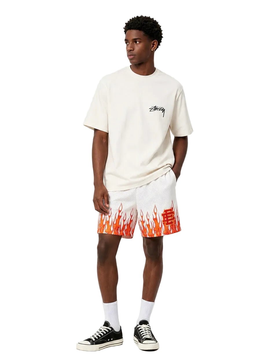Eric Emanuel EE Basic Core Burning Flames Short Off White Red