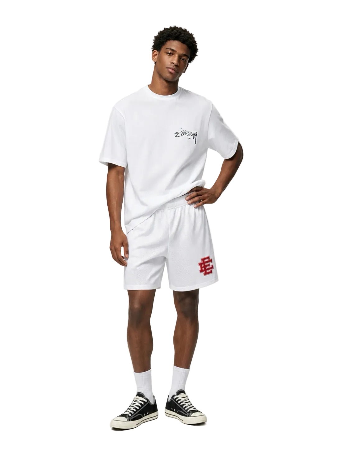 Eric Emanuel Men's Glitter Valentine's Basic Shorts White