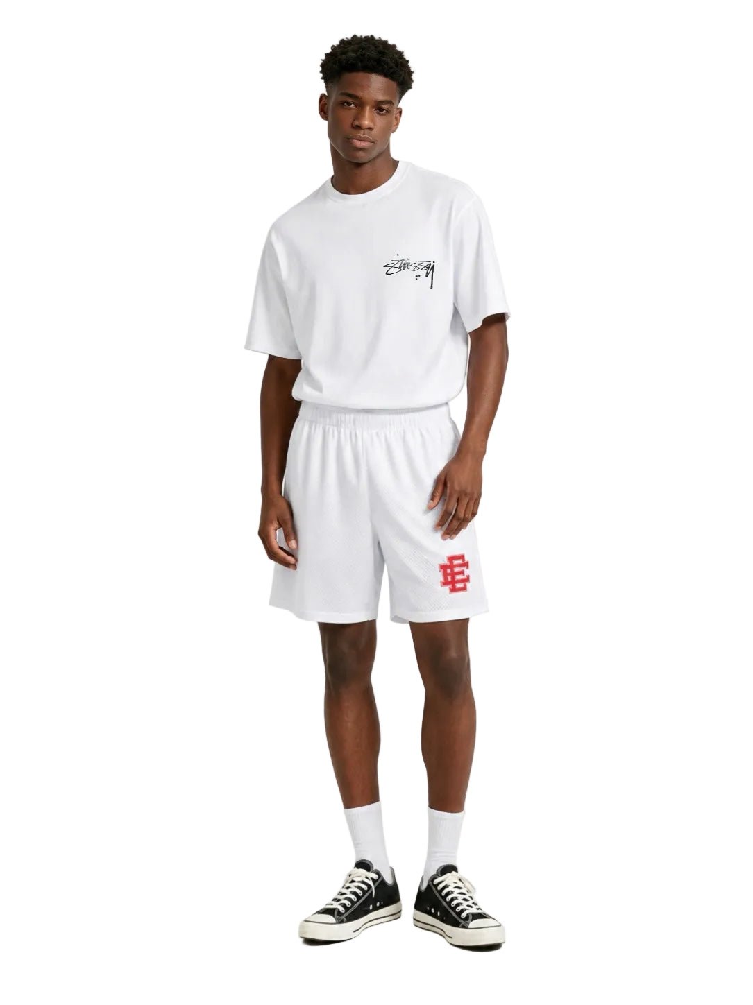 Eric Emanuel Men's Glitter Valentine's Basic Shorts White