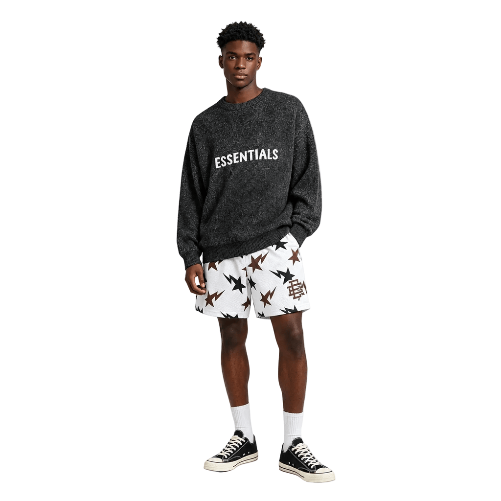 Eric Emanuel x BAPE EE Basic Core Short Cream Brown Navy