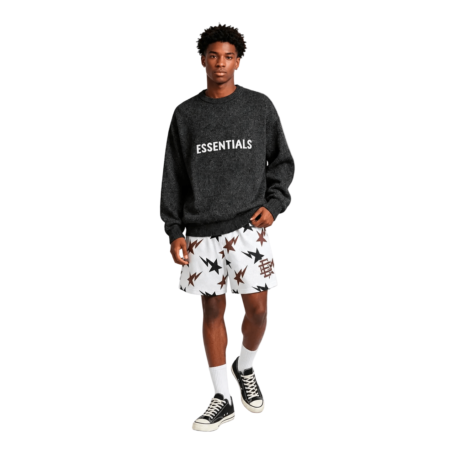 Eric Emanuel x BAPE EE Basic Core Short Cream Brown Navy