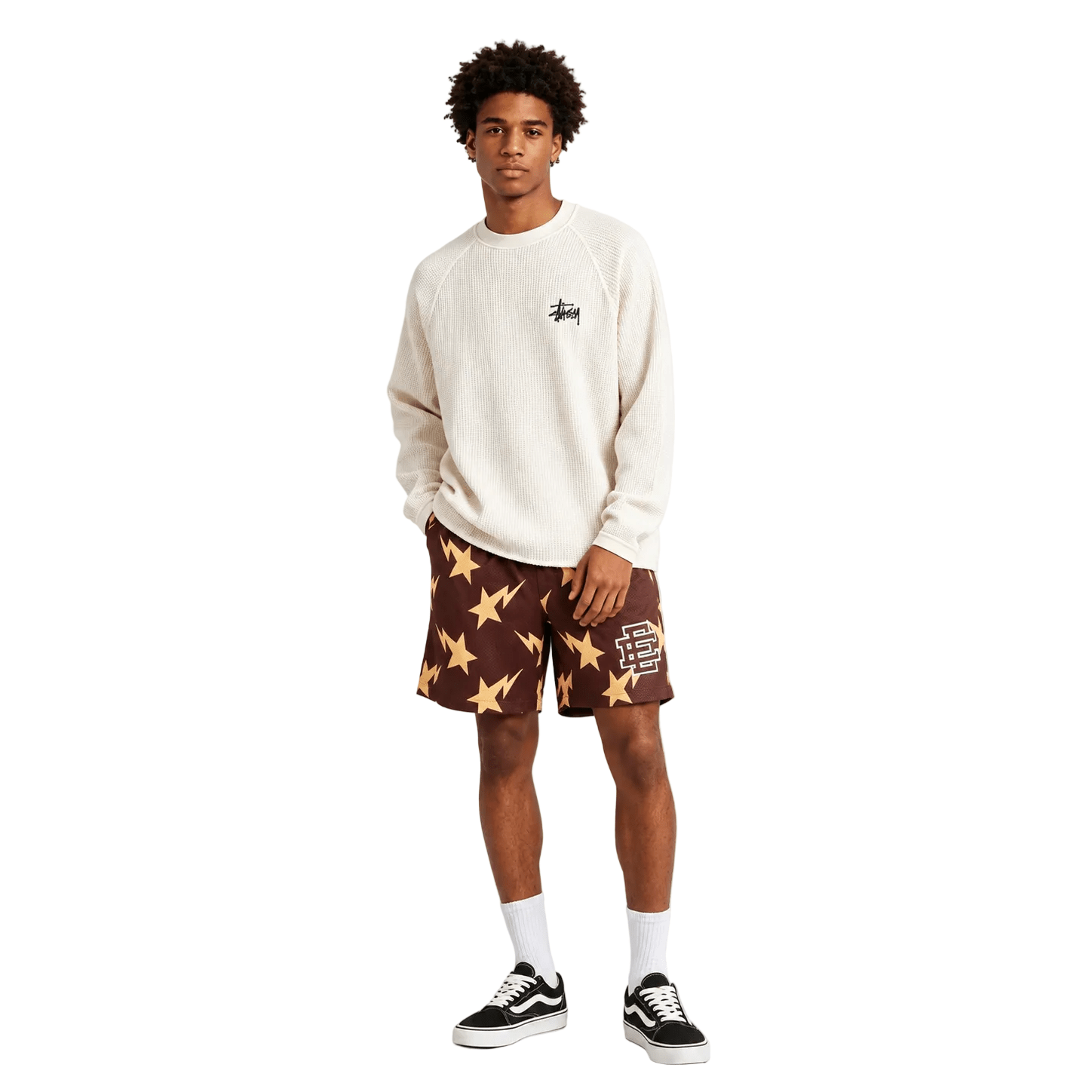 Eric Emanuel x BAPE Miami Basic Core Short Brown Yellow