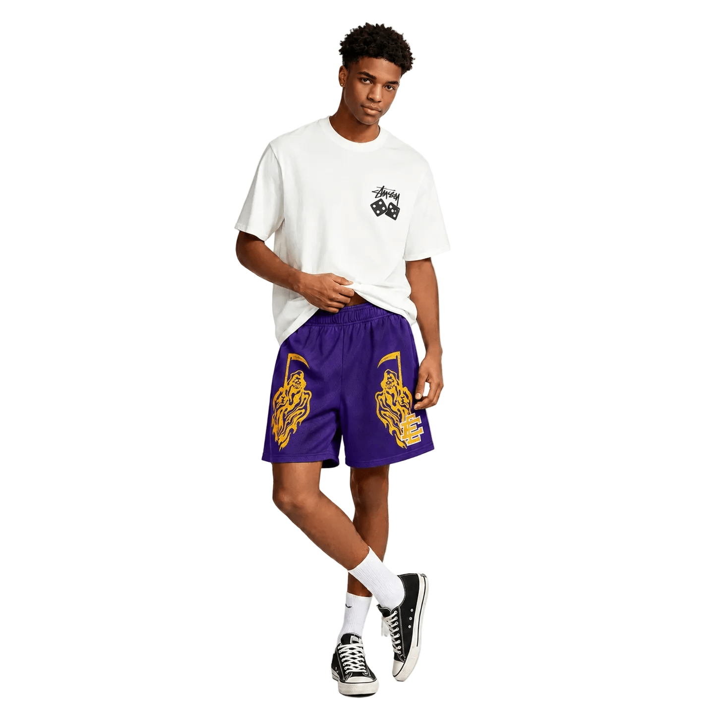 Eric Emanuel x Warren Lotas Short Purple Yellow