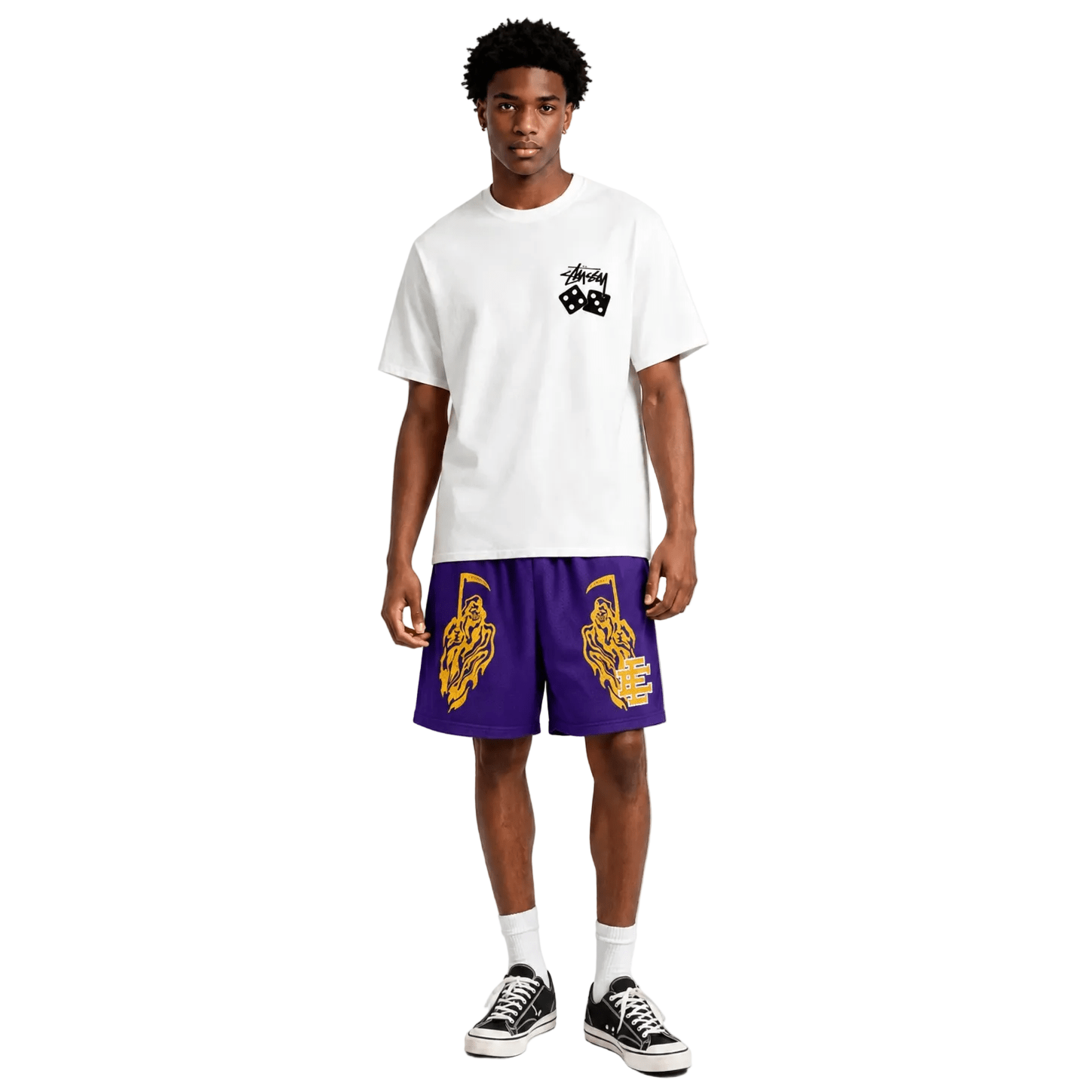 Eric Emanuel x Warren Lotas Short Purple Yellow
